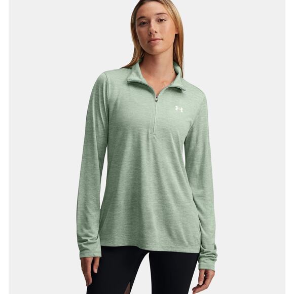 NWT Under Armour UA Tech Twist Women's ½ Zip in Silica Green size Medium - Picture 1 of 7